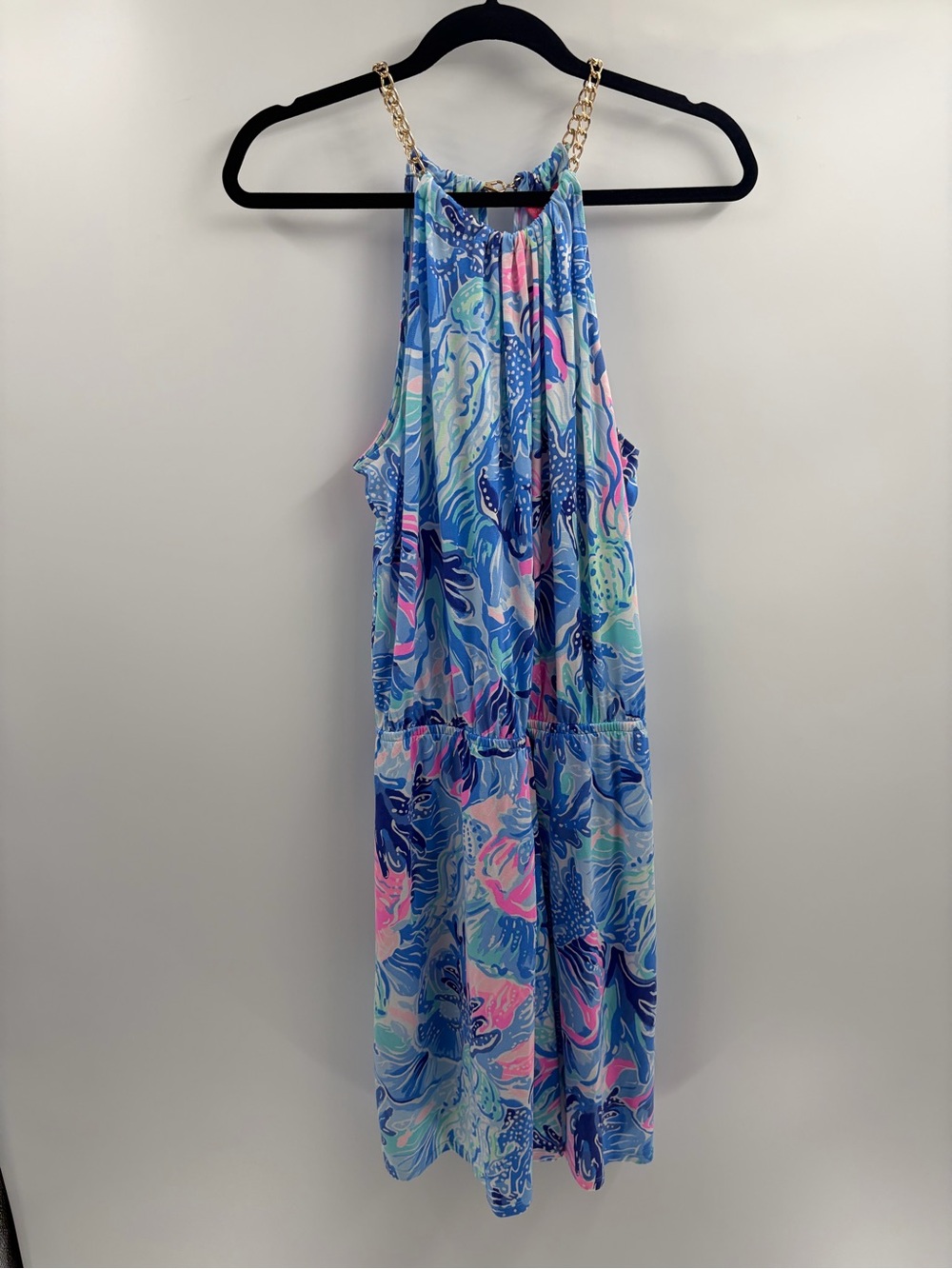 Lilly Pulitzer Bowen Saltwater Blue Shade Seekers Skort preppy Romper Sz large